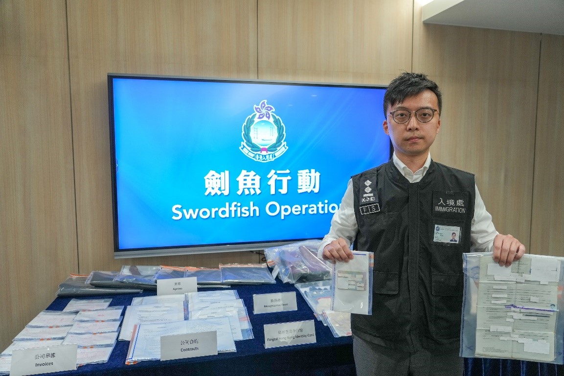 Photo shows the items seized during the operation